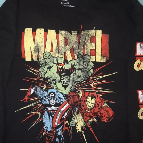 MARVEL COMIC WORN COMIC BOOK LOOK LONG SLEEVE TEE - Picture 9 of 10